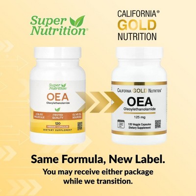 California Gold Nutrition OEA Oleoylethanolamide, 125 mg, 120  Veggie Capsules