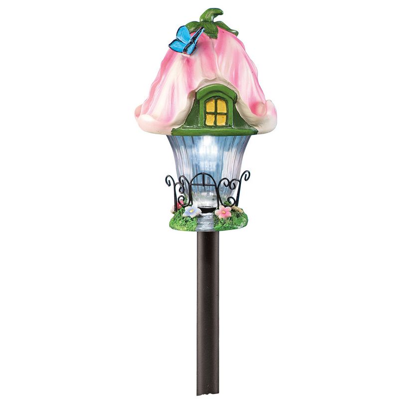 Collections Etc Solar Fairy Cottage House Stake for Garden, Backyard, Landscaping, and Pathway, 1 of 4