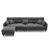 Modern L-Shaped Convertible Sofa: 5-Seat Cloud Chenille Couch with Ottoman, Reversible Design, Free Pillows - Perfect for Living Room & Apartment - 4 of 4