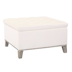 WestinTrends Square Velvet Tufted Storage Ottoman for Living Room Bedroom - 1 of 4