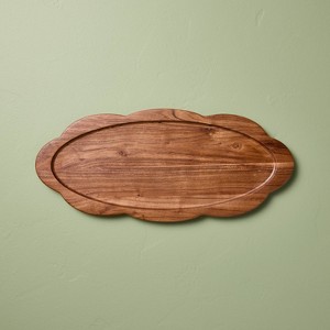 Wood Scallop Oval Tray - Hearth & Hand™ with Magnolia - 1 of 4