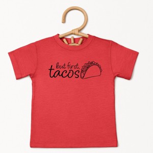 The Juniper Shop But First, Tacos Outline Toddler Short Sleeve Tee - 1 of 4