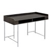 Royal Hampton Wooden Desk with Metal Base and Open Compartments, Brown - 3 of 4