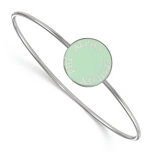 Black Bow Jewelry Sterling Silver Alpha Epsilon Phi Greek Life Bangle Bracelet 7 Inch - 1 of 3