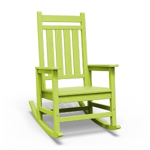 Hyleory HDPE Modern Resin Outdoor Rocking Chair, Patio Adirondack Chair for All Seasons - 1 of 4