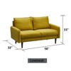 Velvet Loveseat Mid-Century Modern Sofa Tufted Couch with Wooden Legs for Living Room - 4 of 4