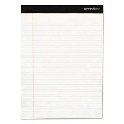 Universal Fashion Writing Pad Wide 8 1/2" X 11" White 50 Sheets/Pad 6 Pads/Pack 35897