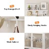 Hall Tree Coat Rack, 185cm White Narrow Entryway Organizer – 7 Hooks 3-Tier Shoe Shelf Metal Frame MDF Cabinet for Mudroom/Bedroom/Hallway - 2 of 4