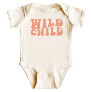 The Juniper Shop Wild Child Wavy Baby Short Sleeve Bodysuit - 24M - Natural - 1 of 4