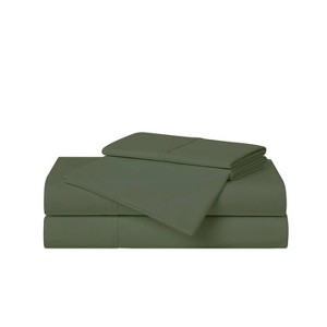 Cannon Twin XL 3pc Solid Percale Sheet Set Green: 200 Thread Count, 100% Cotton, Includes Pillowcase & Sheets for Dorm Beds - 1 of 3