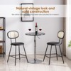 Bencmate Dining Chairs, Counter Stools Set Of 4, Bar Stools, Faux Leather Counter Stool With Rattan Backrest, For Home, Black, 15.6"*16.5"*33" - 2 of 4
