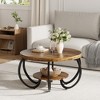 Garvee Round Coffee Table 30" Center Table, 2-Tier Coffee Table Industrial with Adjustable Feet and Designed Wood Grain, Easy Assemble - 3 of 4