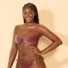 Women's Center Front Oval Ring Sparkle Bandeau Bikini Top - Wild Fable™ Burnt Burgundy - 4 of 4
