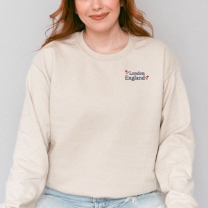 Simply Sage Market Embroidered London England Stars Sweatshirt - 1 of 4