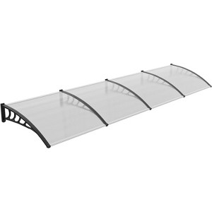 VINGLI Window Awning Door Canopy Exterior, 35" x 153" Awnings for Doors Polycarbonate Cover Patio Door Awning (Clear Board & Black Bracket) - 1 of 4