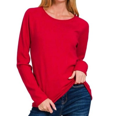 Women's Round Neck Basic Sweater - ZENANA