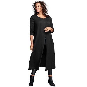 Roaman's Women's Plus Size Front Slit Ultra Femme Tunic - 1 of 4
