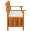 Bench Brown, Cream White Solid Acacia wood, 100% polyester fabric - 4 of 4