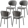 CENGHU Mid-Century Modern Boucle Fabric Dining Chairs, Curved Backrest Upholstered Boucle Dining Chair with Black Metal Legs - 2 of 4