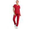Hey Collection Women Scrubs Set 4-Way Stretch Mock Neck Top with Straight Leg Scrub Pants with Four Pockets - 4 of 4