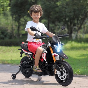 Sandinrayli 12V Aprilia Licensed Electric Kids Ride On Motorcycle, Battery Powered Dirt Bike With Training Wheels - 1 of 4