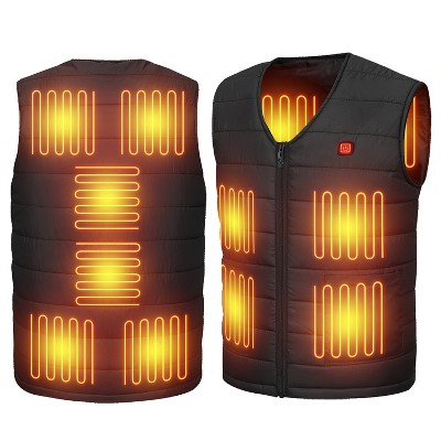 NPolar"USB Heated Vest with 10 Heating Pads for Men & Women - Adjustable Warmth for Winter Outdoor Activities"Black