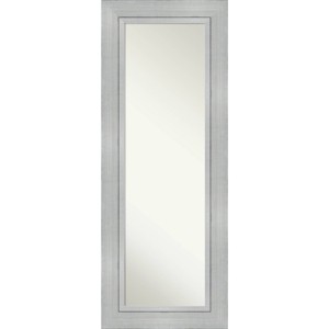 21" x 55" Non-Beveled Romano Silver Wood on The Door Mirror - Amanti Art: Wall Mounted, Includes Hardware - 1 of 4