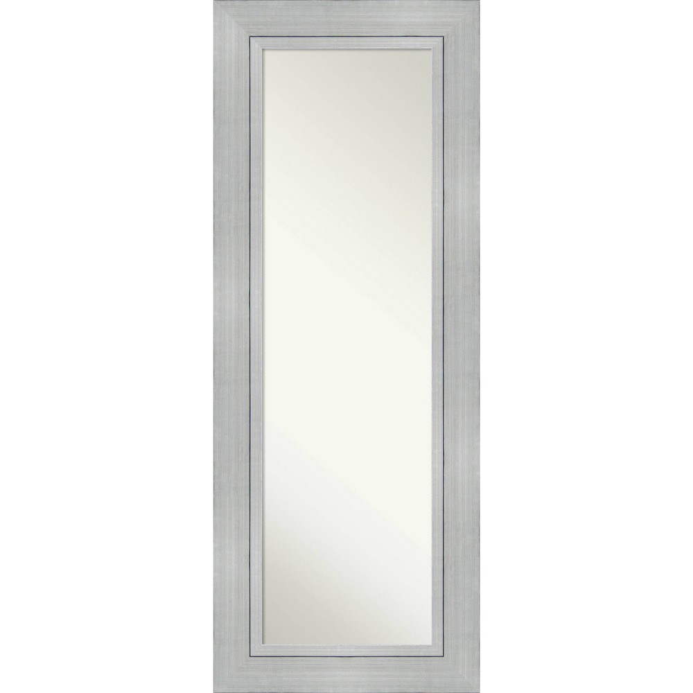 Photos - Wall Mirror 21" x 55" Non-Beveled Romano Silver Wood on The Door Mirror - Amanti Art