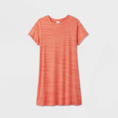 plus size orange t shirt dress