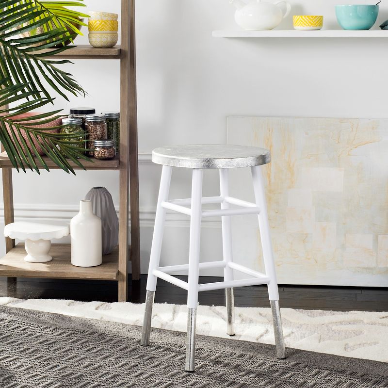Kenzie Silver Dipped Counter Stool  - Safavieh, 2 of 8