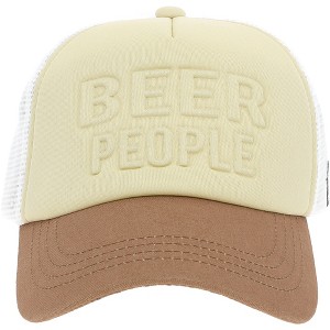 Pavilion Gift Company - Beer People - Adjustable Khaki Neoprene Mesh Hat - Hats - 1 of 4