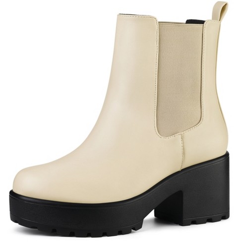 Beige deals chunky boots