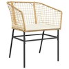 vidaXL Garden Dining Set Brown, Black, Cream White - 4 of 4