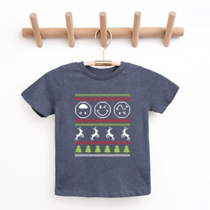 SmileyWorld Ugly Christmas Sweater Pixels - Youth Short Sleeve Graphic T-Shirt - 1 of 4