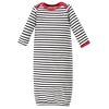 Touched by Nature Baby Girl Organic Cotton Long-Sleeve Gowns 3pk, Poppy, 0-6 Months - 3 of 4