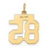 Black Bow Jewelry 14k Yellow Gold, Jersey Collection, Small Number 85 Pendant - 3 of 4