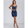 Allegra K Women's Denim Bustier Sleeveless Corset Crop Tops - 4 of 4