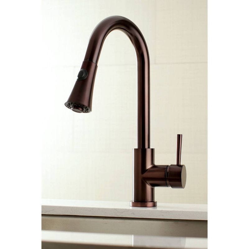 Gourmetier Single Handle Faucet with Pull Down Spout Oil Rubbed Bronze - Kingston Brass, 3 of 10