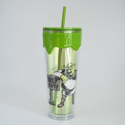 Silver Buffalo Shrek - Shrek Keep Out Slime 26oz. Plastic Drip Tumbler