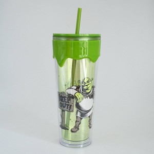 Silver Buffalo Shrek - Shrek Keep Out Slime 26oz. Plastic Drip Tumbler - 1 of 4