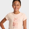 Girls' Short Sleeve 'Bubble Cat' Graphic T-Shirt - Cat & Jack™ Peach Orange - 2 of 4