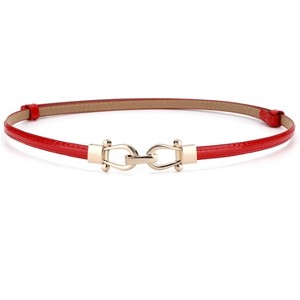 Unique Bargains Women's Metal Buckle Adjustable Thin High Waist Belt - 1 of 4