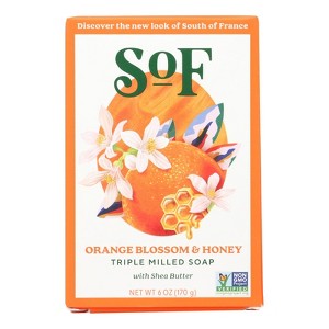 South of France Natural Body Care Orange Blossom and Honey Triple Milled Soap - 6 oz - 1 of 4