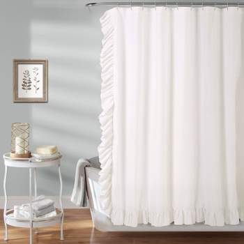 Reyna Solid Shower Curtain White - Lush Décor