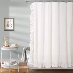 Reyna Solid Shower Curtain White - Lush Décor