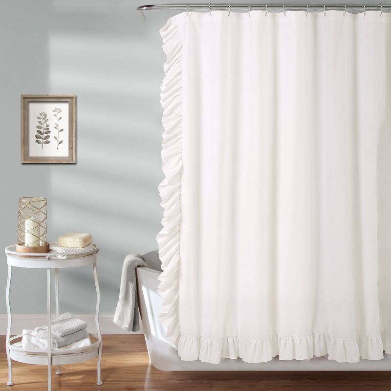 Reyna Solid Shower Curtain White - Lush D&#233;cor, 1 of 8