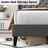 homfan Upholstered Bed Frame, Wingback Headboard, Velvet Platform Bed, Button Tufted Design, No Box Spring Needed - 4 of 4