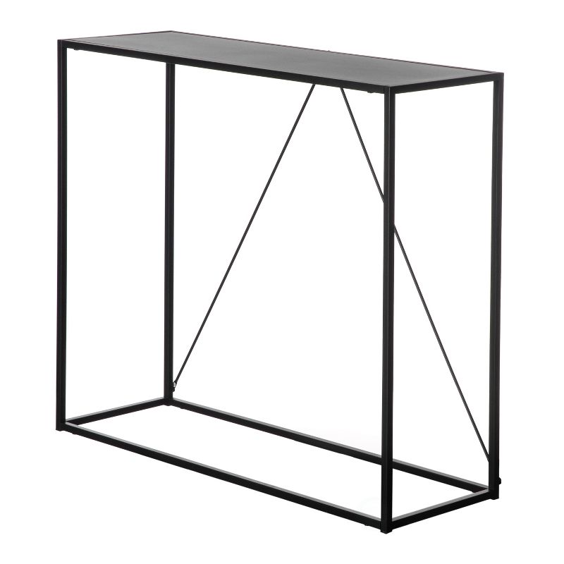 Fabulaxe Modern Display Metal Console Table, for Dining, Entryway and Hallway, Black, 4 of 9