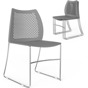 VINGLI Stackable Chairs Stackable Office Chair, Stacking Chairs for Waiting Break Room Banquet Guest - 1 of 4