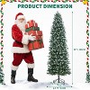TackView Prelit Pencil Snow Flocked Spruce Artificial Christmas Tree, Prelighted Xmas Tree with Incandescent Warm White Lights & Foldable Stand - 2 of 4